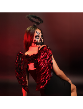 set ailes + serre tete ange dark angel wings noir tahiti fenua shopping