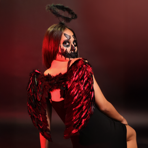 set ailes + serre tete ange dark angel wings noir tahiti fenua shopping
