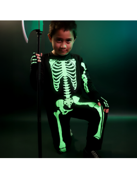 costume squelette skull glow phosphorescent combinaison déguisement fenua shopping halloween