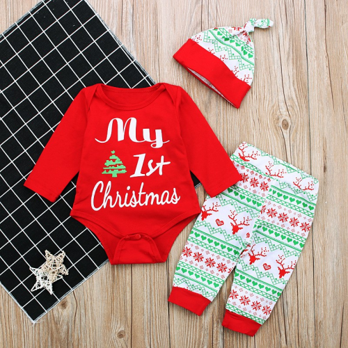 set 3 pieces body Noel my first christmas 1st bébé baby tahiti fenua shopping