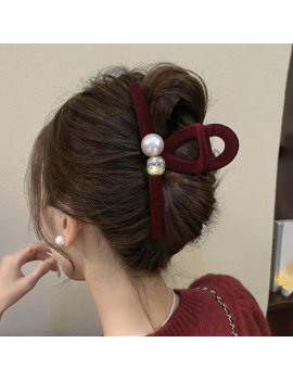 pince cheveux rouge perles christmas red pearl accessoire beauté tahiti fenua shopping