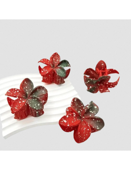 pince cheveux hibiscus Noel flower christmas neige snow tropical accessoire tahiti fenua shopping