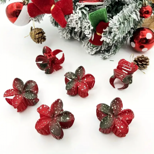 pince cheveux hibiscus Noel flower christmas neige snow tropical accessoire tahiti fenua shopping