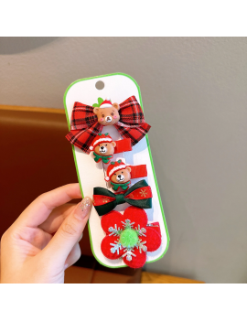 set 5 barrettes xmas pince accessoires cheveux christmas noel tahiti fenua shopping