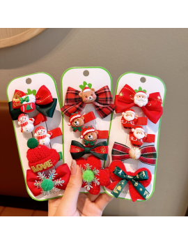 set 5 barrettes xmas pince accessoires cheveux christmas noel tahiti fenua shopping