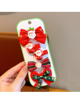 set 5 barrettes xmas pince accessoires cheveux christmas noel tahiti fenua shopping