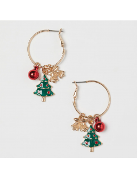 boucles creole Noel charms christmas sapin tree earrings tahiti fenua shopping