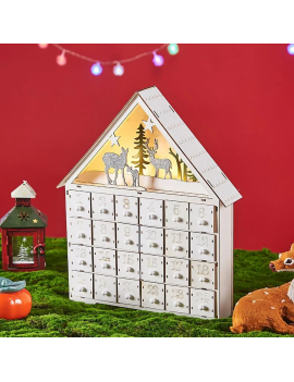 calendrier de l'avent bois led 42cm light led calendar decor christmas noel tahiti fenua shopping