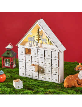 calendrier de l'avent bois led 42cm light led calendar decor christmas noel tahiti fenua shopping