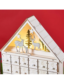 calendrier de l'avent bois led 42cm light led calendar decor christmas noel tahiti fenua shopping