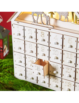 calendrier de l'avent bois led 42cm light led calendar decor christmas noel tahiti fenua shopping