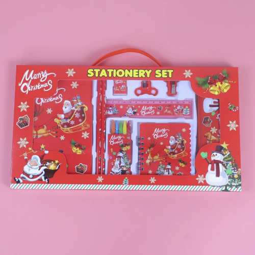 set papeterie Noel christmas stylo carnet trousse taille crayon couleur tahiti fenua shopping