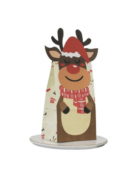 pochette cadeau Noel fun 3D gift bag christmas tahiti fenua shopping