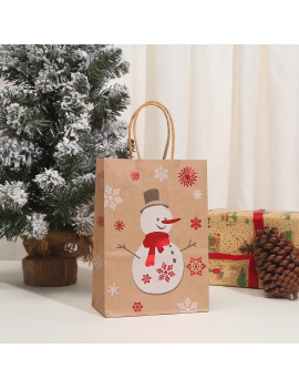 sachet cadeau Noel kraft shinny 27cm gift bag christmas tahiti fenua shopping