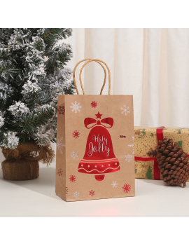 sachet cadeau Noel kraft shinny 27cm gift bag christmas tahiti fenua shopping
