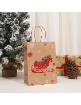 sachet cadeau Noel kraft shinny 27cm gift bag christmas tahiti fenua shopping