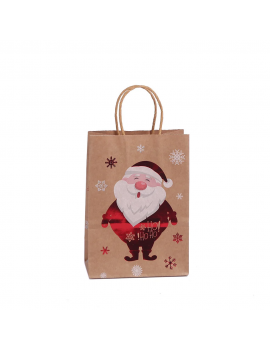 sachet cadeau Noel kraft shinny 27cm gift bag christmas tahiti fenua shopping