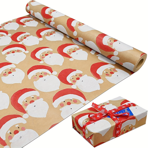 rouleau papier cadeau kraft Santa 3m christmas paper gift tahiti fenua shopping