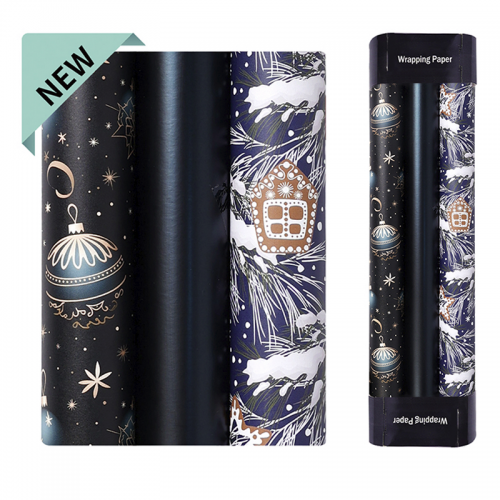 set 3 rouleaux papier cadeau Noel navy 3m gift christmas paper tahiti fenua shopping