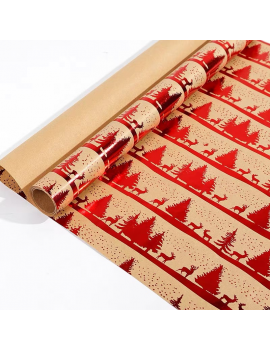set 3 rouleaux papier cadeau Noel red 3m gift paper christmas tahiti fenua shopping