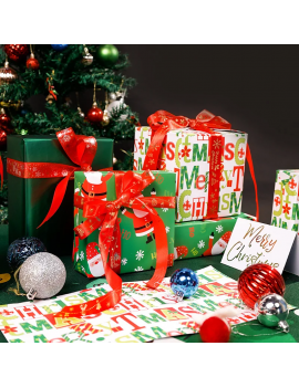set 3 rouleaux papier cadeau Noel green 3m christmas paper gift tahiti fenua shopping