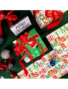 set 3 rouleaux papier cadeau Noel green 3m christmas paper gift tahiti fenua shopping