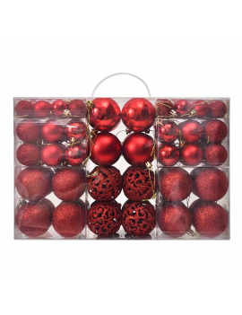 boite 100 boules noel rouge doré or red gold sapin decoration deco christmas tahiti fenua shopping