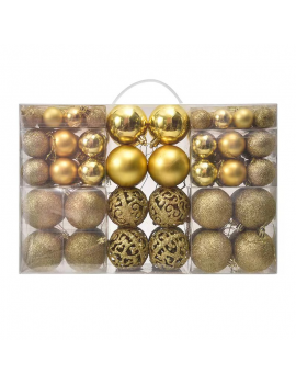 boite 100 boules noel rouge doré or red gold sapin decoration deco christmas tahiti fenua shopping
