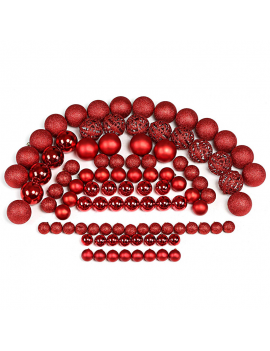 boite 100 boules noel rouge doré or red gold sapin decoration deco christmas tahiti fenua shopping