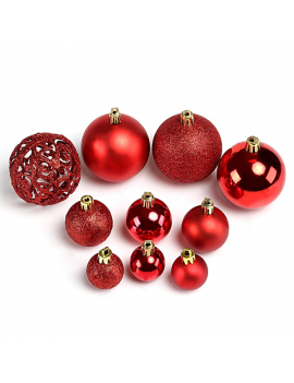 boite 100 boules noel rouge doré or red gold sapin decoration deco christmas tahiti fenua shopping