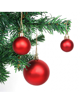 boite 100 boules noel rouge doré or red gold sapin decoration deco christmas tahiti fenua shopping