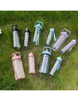 set 2 gourdes sport transparente