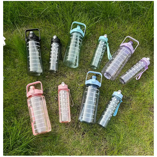 set 2 gourdes sport transparente