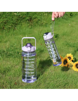 set 2 gourdes sport transparente mauve