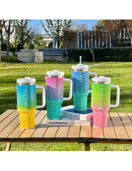 tumbler strass gradient 1200ml isotherme acier inoxydable color paillettes vaisselle boisson tahiti fenua shopping