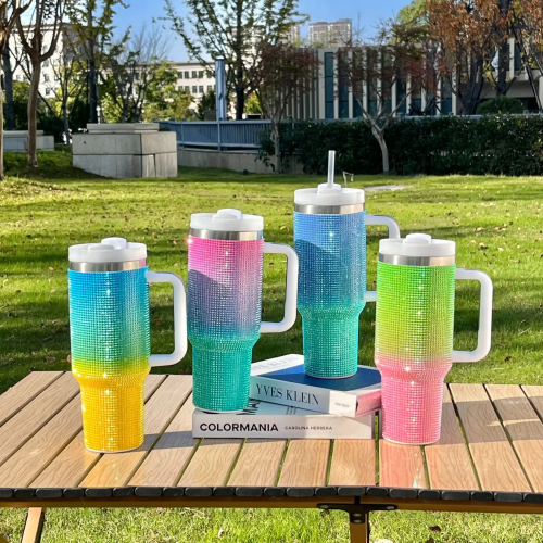 tumbler strass gradient 1200ml isotherme acier inoxydable color paillettes vaisselle boisson tahiti fenua shopping