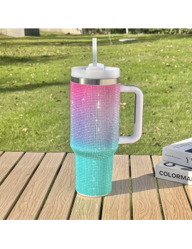 tumbler strass gradient 1200ml isotherme acier inoxydable color paillettes vaisselle boisson tahiti fenua shopping