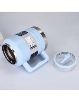 gourde isotherme 2L paille acier inoxydable boisson vaisselle bouteille tahiti fenua shopping