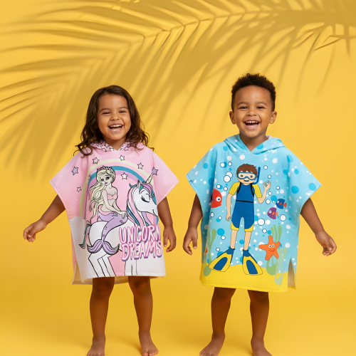 poncho plage peignoir kids enfant beach pool piscine unicorn licorne plongeur tahiti fenua shopping