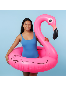 bouée anneau flamant rose pool float piscine plage beach flamingo pink tahiti fenua shopping