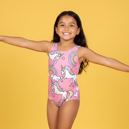 maillot licorne pink plage piscine été unicorn kids girl tahiti fenua shopping