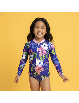 maillot body Blue Tropic, vêtement tropical, maillot de bain élégant design tropical Tahiti fenua shopping
