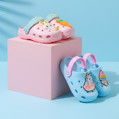 chaussures fun kids crocs enfant coloré fun rose bleu vert jaune licorne lapin dino tahiti fenua shopping