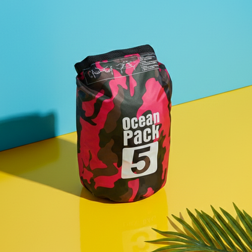 Sac etanche 5L waterproof imperméable eau mouillé résistant à l'eau orange bleu vert rose tahiti fenua shopping