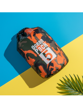 Sac etanche 5L waterproof imperméable eau mouillé résistant à l'eau orange bleu vert rose tahiti fenua shopping