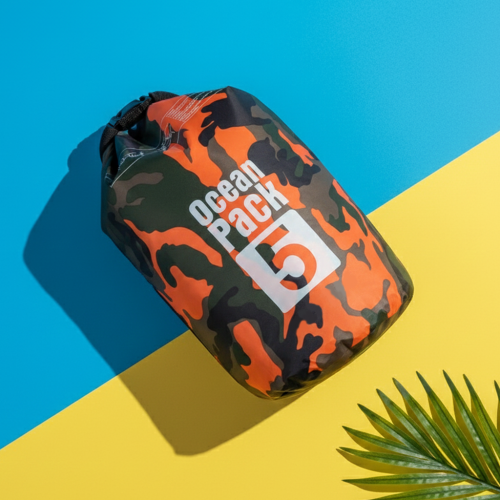 Sac etanche 5L waterproof imperméable eau mouillé résistant à l'eau orange bleu vert rose tahiti fenua shopping