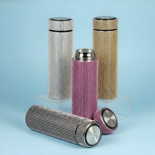 tumbler temperature strass 420ml isotherme acier inoxydable ecran led tactile tahiti fenua shopping