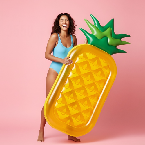 bouee ananas matelas mat painapo pineapple float yellow plage beach pool piscine tahiti fenua shopping