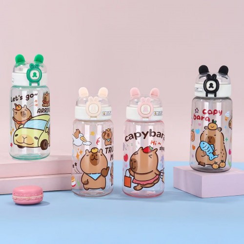 gourde kids capybara ears 450ml boisson enfant kawaii pvc vaisselle tahiti fenua shopping
