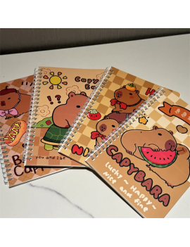 notebook spirale A5 capybara square book castor papeterie kawaii cute dessin ecriture tahiti fenua shopping